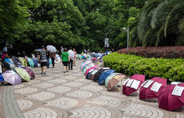 The Shanghai Marriage Market - umbrellas